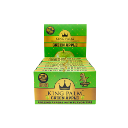 King Palm King Size French Brown Papers w/ Flavored Tips - 24ct Display